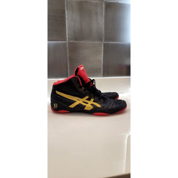 Asics Men's Wrestling Ring Sparring Red Yellow Black Sz 14 Elite JB V2 Shoes - Picture 4 of 12